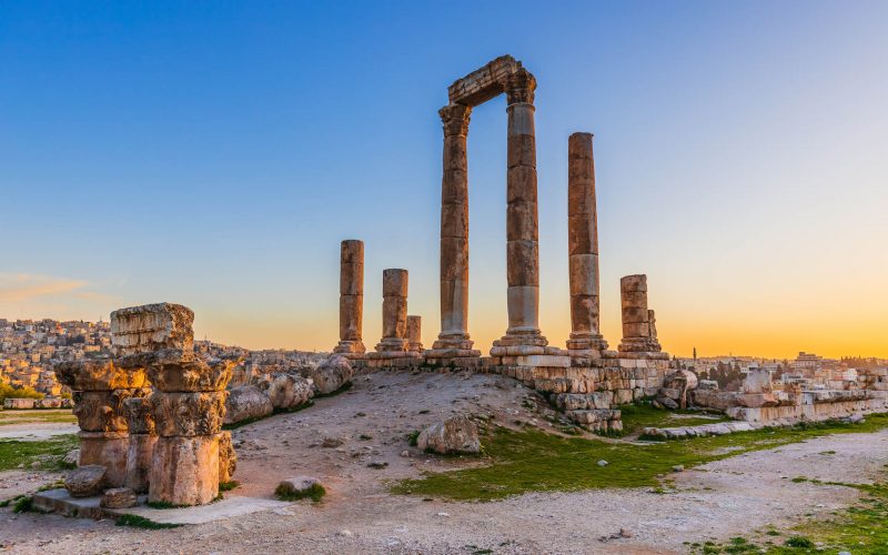 Amman, Jordan. The Temple of Hercules, Amman Citadel.
