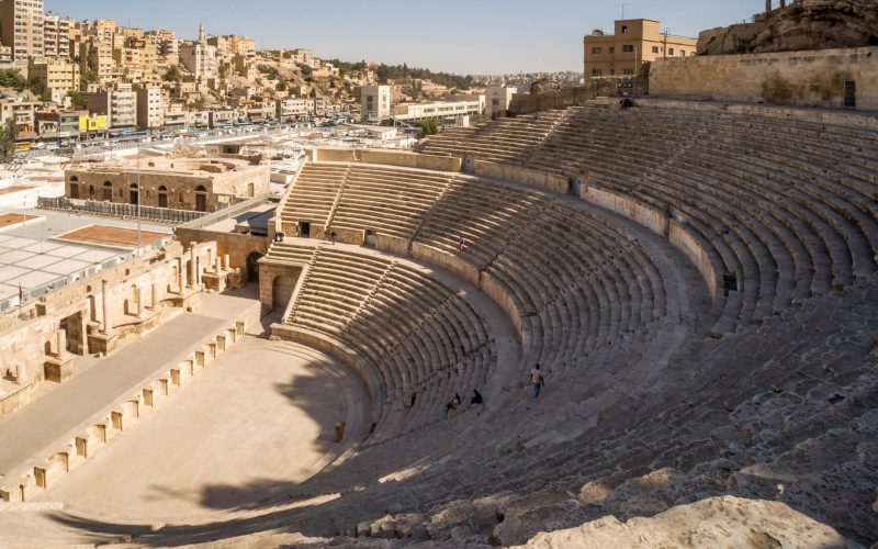 A view over the ancient Roman Theatre in Jordan's capital Amman