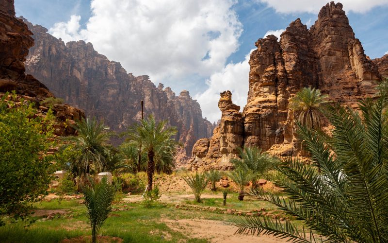 Wadi Al Disah valley views in Tabuk region of western Saudi Arab