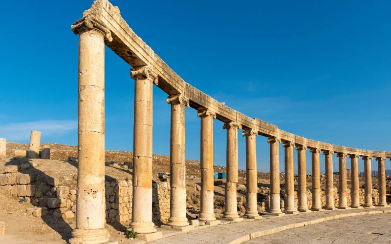 Ionic Columns at Oval Plaza (Forum), Jerash, Jordan