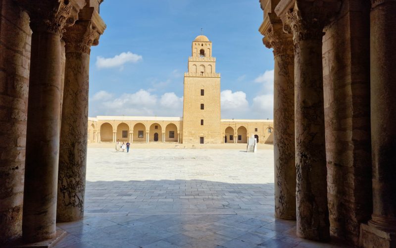 Kairouan old mosque pillar view-Tunisia-arabtours-uk