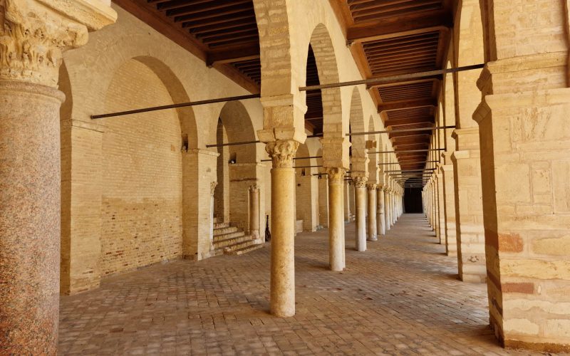 Kairouan old mosque pillars-Tunisia-arabtours-uk